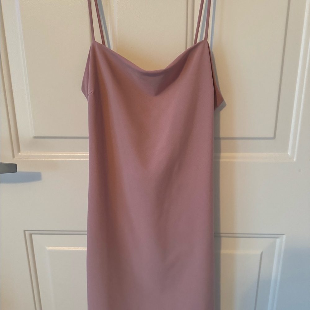 Pink Sleeveless Spaghetti Strap Slip Dress